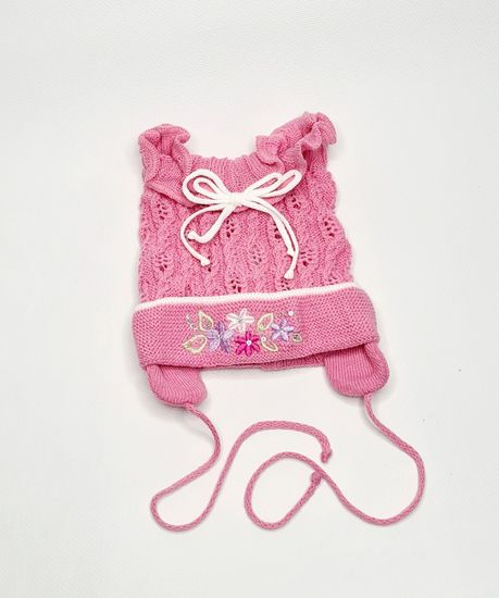 Шапочка детская для девочек, розовая