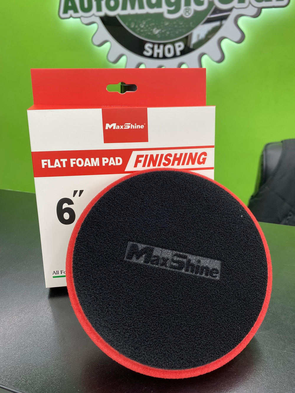 MaxShine Flat Поролоновый полировальный круг финишный очень мягкий красный 150*25 мм