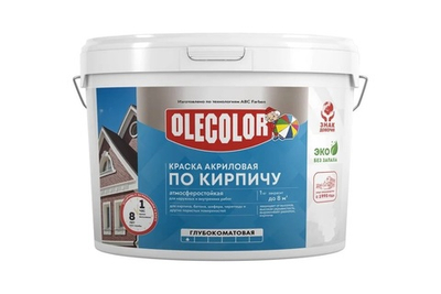 Краска акриловая атмосферостойкая по кирпичу коричневый 7,0кг OLECOLOR