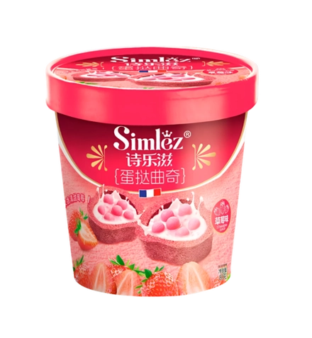 Мини тарты SIMLEZ с белым шоколадом и хрустящими шариками, со вкусом клубники