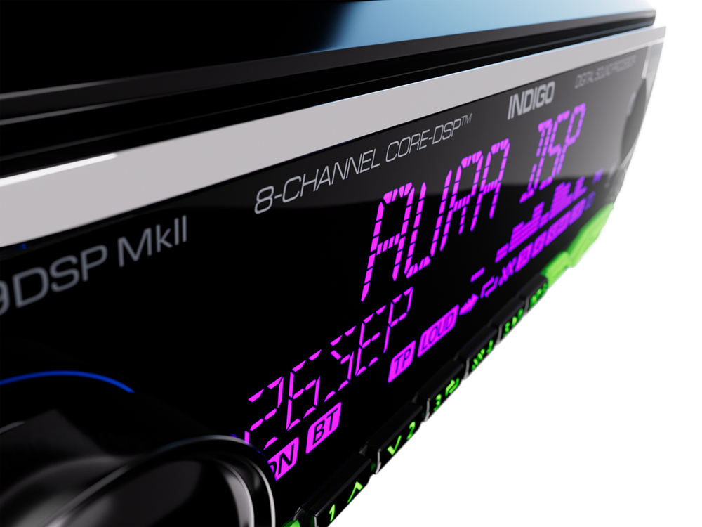 Автомагнитола 1DIN, USB/BT, Aura INDIGO-879DSP MkII HI POWER