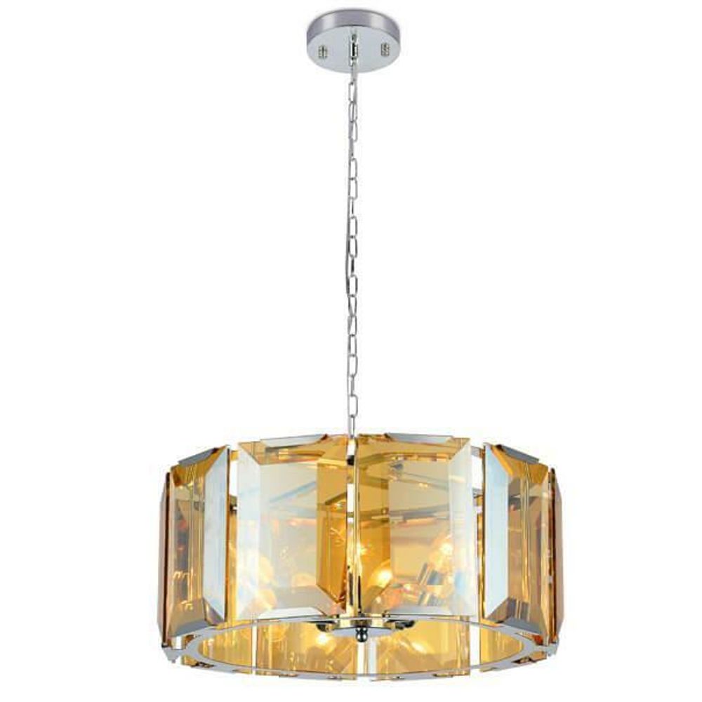 Подвесная люстра с хрусталем TR5133 CH/TI хром/янтарь E14/5 max 40W D500*1000