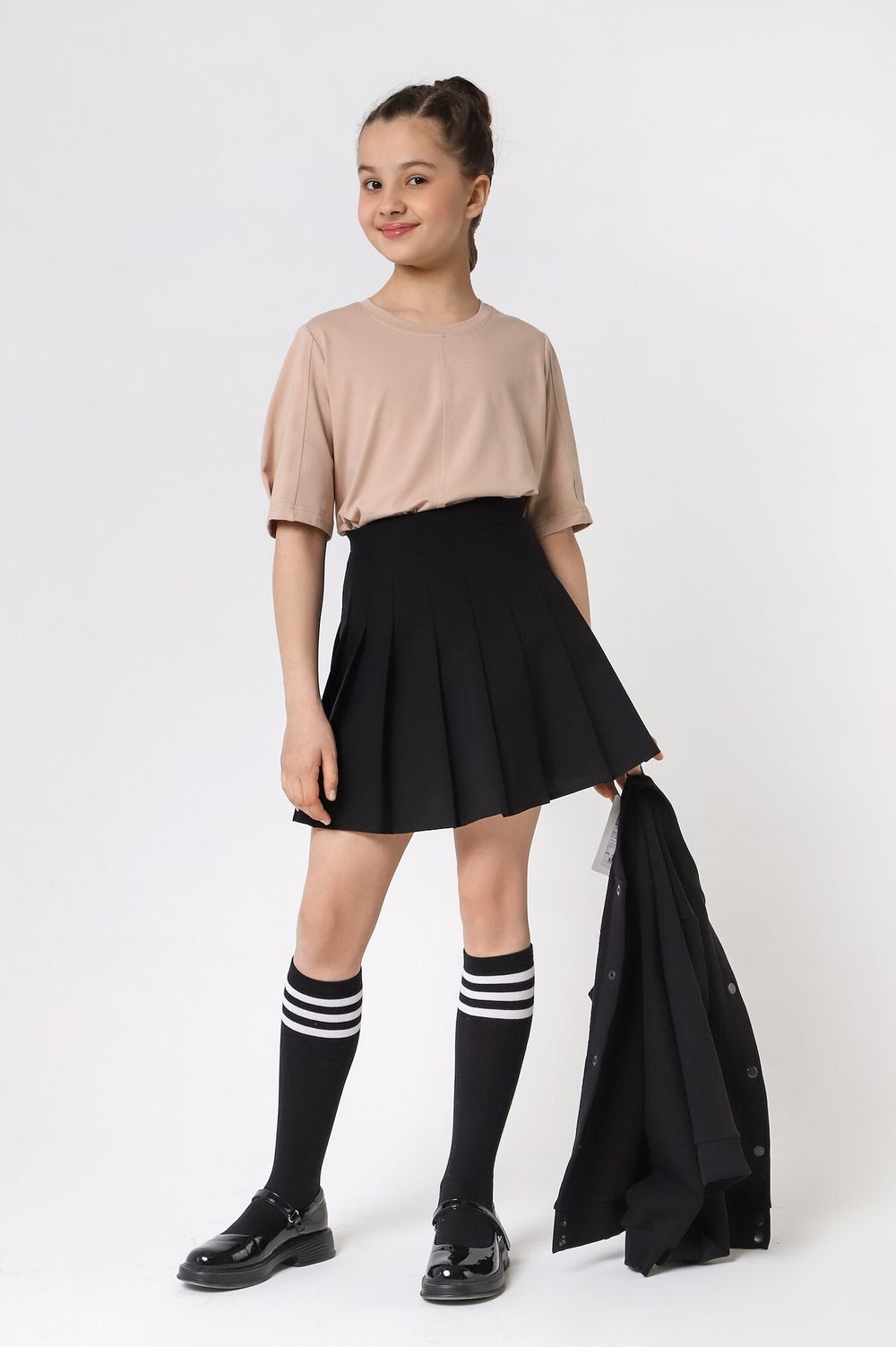 Фуфайка (футболка) для девочки Гретта-4 Виотекс БЕЖЕВЫЙ