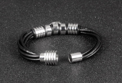 Браслет кожаный со слоном Steelman 88027