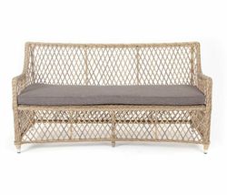 "Латте" диван двухместный из искусственного ротанга, цвет соломенный