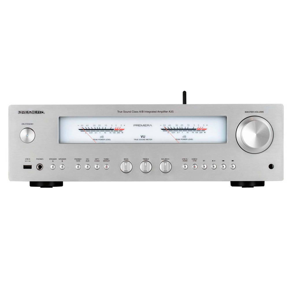 Premiera A3S Silver — интегральный стереоусилитель класса AB с сетевым проигрывателем