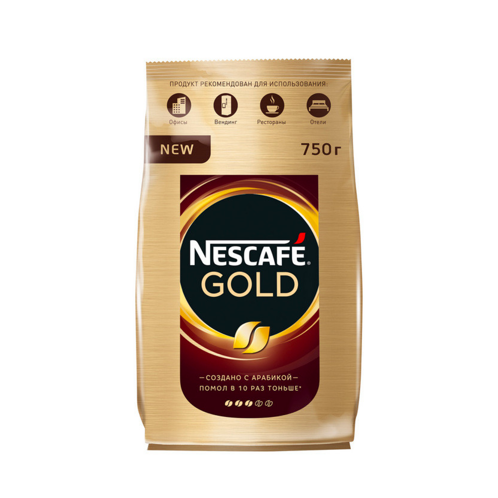 Кофе растворимый Nescafe Gold, 750 г, пакет