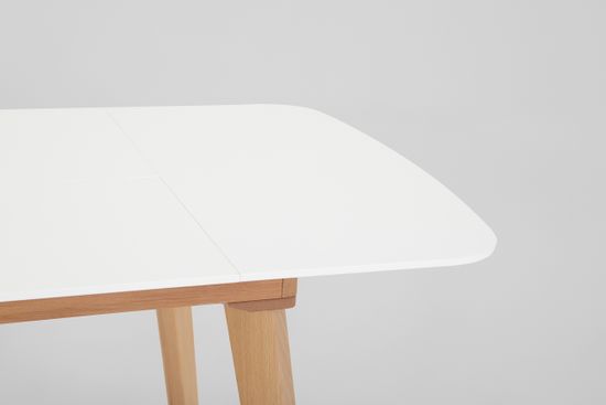 Стол Крит-ОМ (бук/нога б/т светлый бук/столешница белая эмаль)