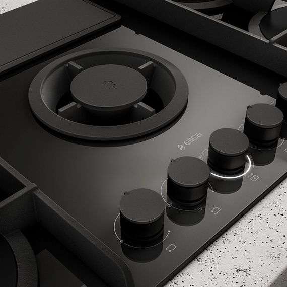 Газовая панель с вытяжкой Elica NIKOLATESLA FLAME EVO BL/A/88