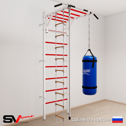 Шведская стенка Sv Sport 5343 (Турник рукоход/Канат/Лестница/Цепь/Мешок 30кг)