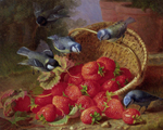 Картина Brookpace Fine Art A Feast of Strawberries With Blue Tits (45 x 37 см)