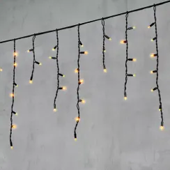 Светодиодная бахрома с колпачком 3,1*0,5 м., 120 желтых LED ламп, каучуковый черный провод, LTC (LL120-1-2Y)