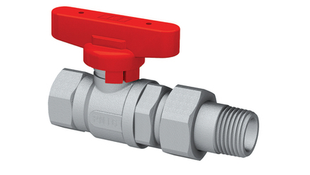 Шаровой кран хромир. 3/4' ВР-американка,(бабочка, красн.)
