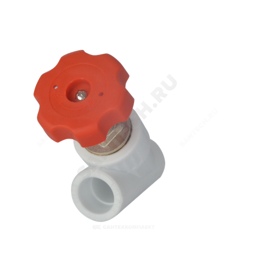 Клапан (вентиль) PP-R запорный белый Дн 32х45гр внутренняя пайка VALFEX 10174032