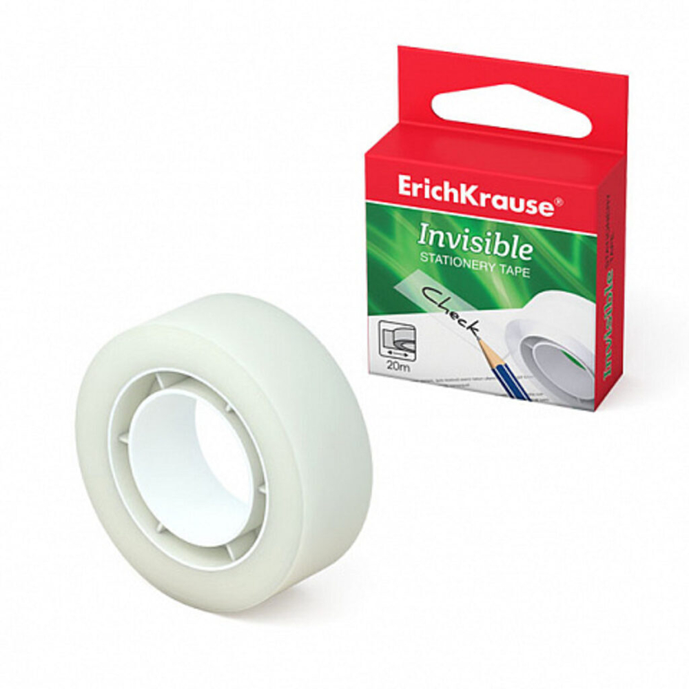 Скотч 18мм*20м INVISIBLE, матовый, в карт.кор. (для банкнот)