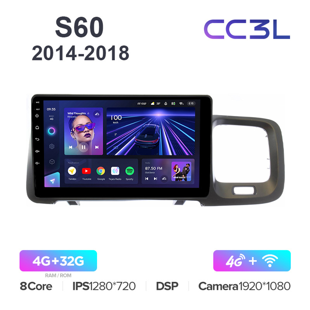 Teyes CC3L 9"для Volvo S60 2014-2018