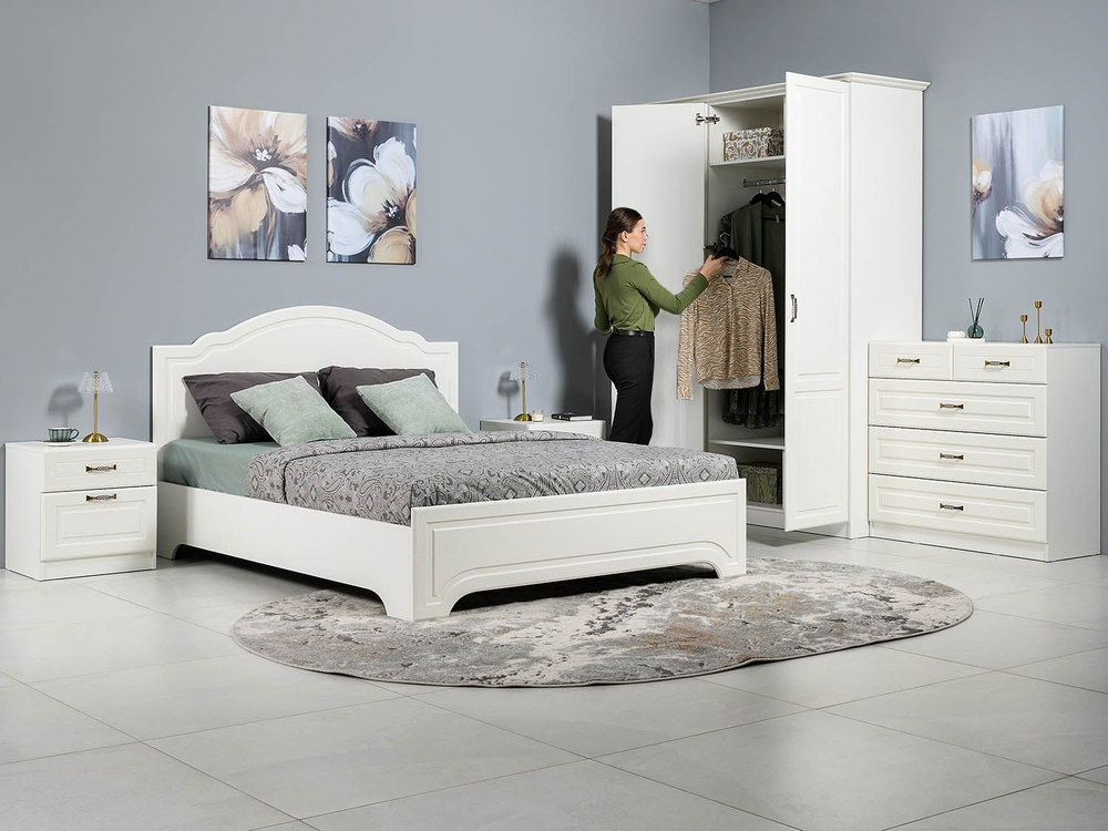 Спальня Ливерпуль 2 Белый/Ясень ваниль