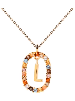 Колье Буква L серебро 925 пробы покрытое золотом