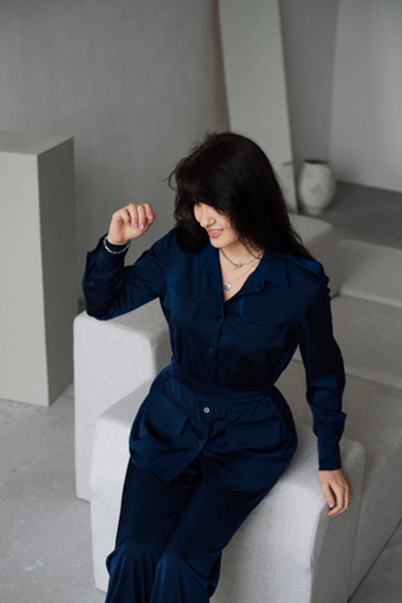 Блуза сафари сатин