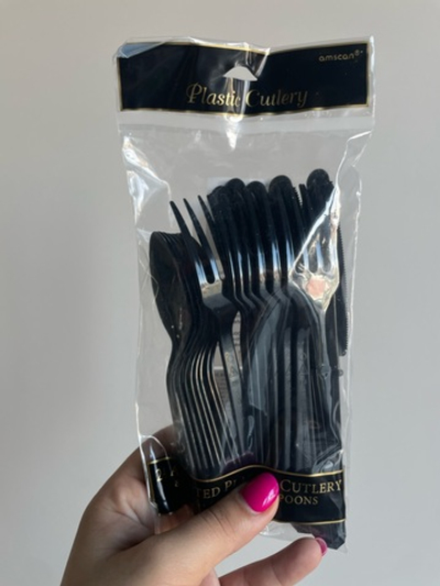 Столовые приборы пласт Black, 24шт.