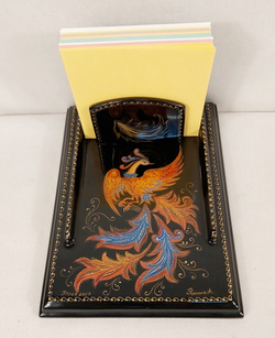 Подставка для блока для записей  ручной росписью Палех "Жар-птица"