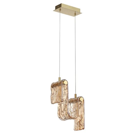 5105/11L L-VISION  ODL26 золотой брашинг/янтарный металл/стекло Подвес LED x 11W 4000K FLOW