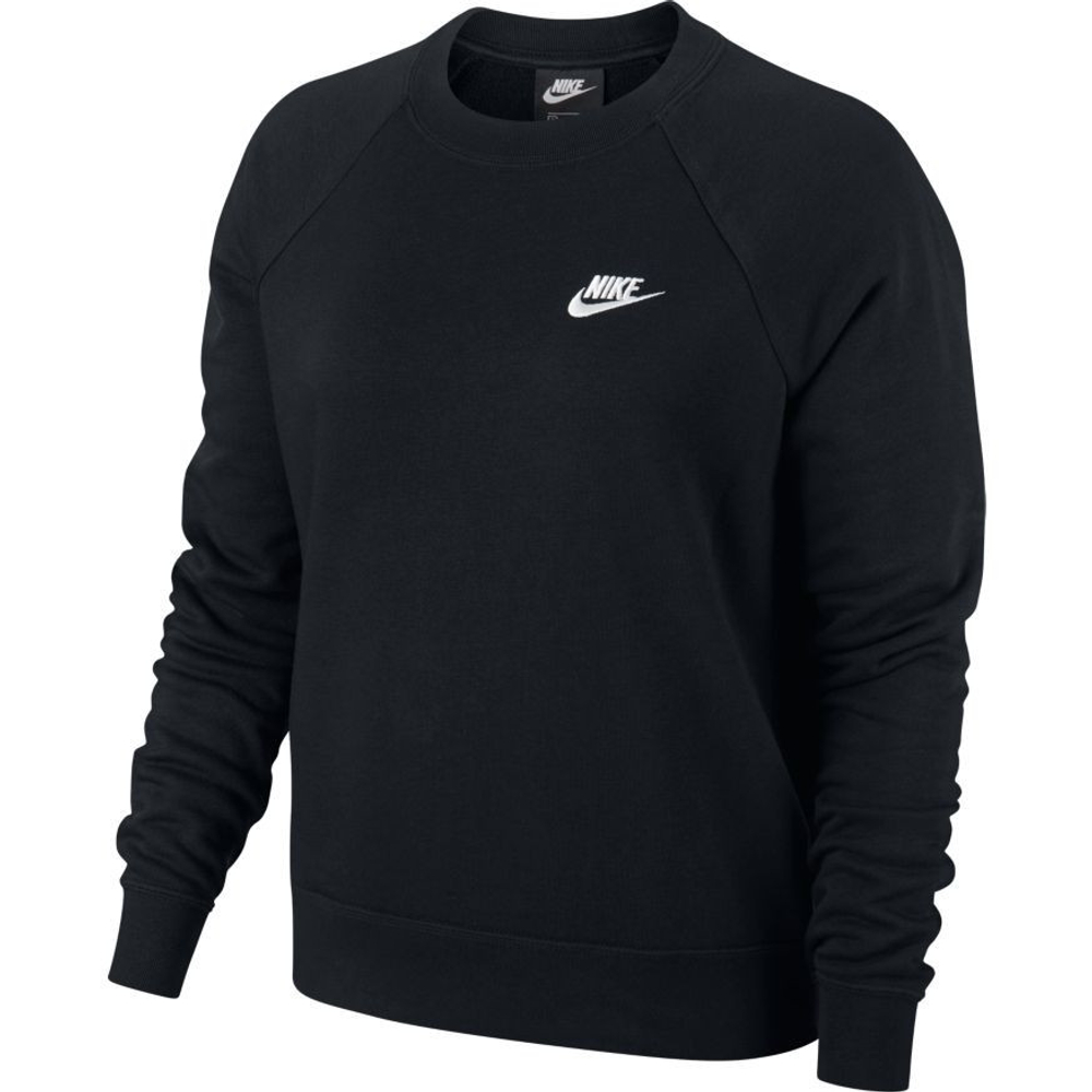 Женская Кофта теннисная Nike Essential Crew Fleece - black/white - купить  по выгодной цене | Теннисный магазин Tennis-Store.ru