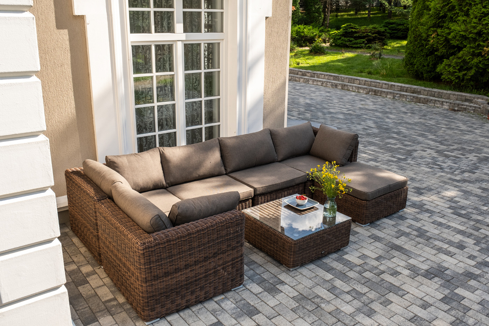 "Капри" трансформирующаяся лаунж-зона из искусственного ротанга, цвет коричневый