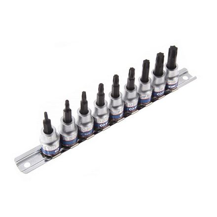 Цена на KING TONY (3109PR8) Набор торцевых насадок 3/8", TORX, Т10-Т50, L = 50 мм, 9 предметов