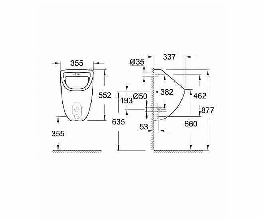 Писсуар Grohe Bau Ceramic 39438000
