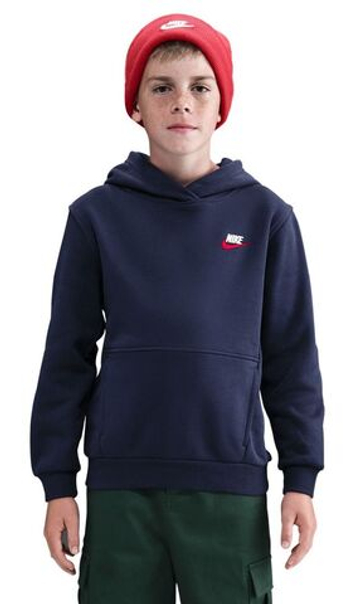Кофта для мальчика теннисная Nike Kids Sportswear Club Fleece Pullover - midnight navy/university red/white