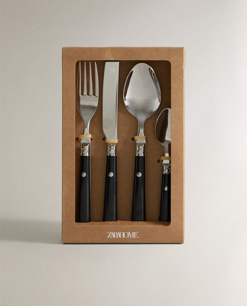 ZARA HOME НАБОР СТОЛОВЫХ ПРИБОРОВ (НАБОР ИЗ 4 ПРЕДМЕТОВ), ЧЕРНЫЙ