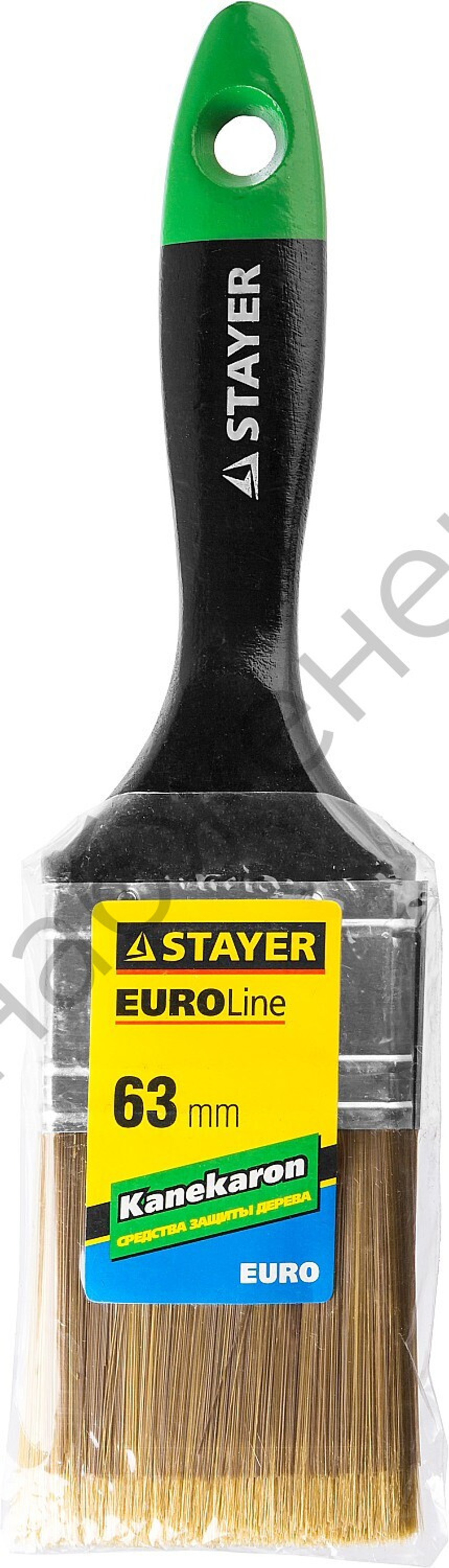 STAYER AQUA-KANEKARON 63 мм, 2,5″ искусственная щетина, деревянная ручка, Плоская кисть (0106-063)