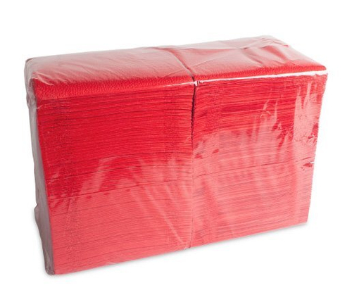 Салфетки бумажные 24х24 см, 1-слойные, красные, 400 листов