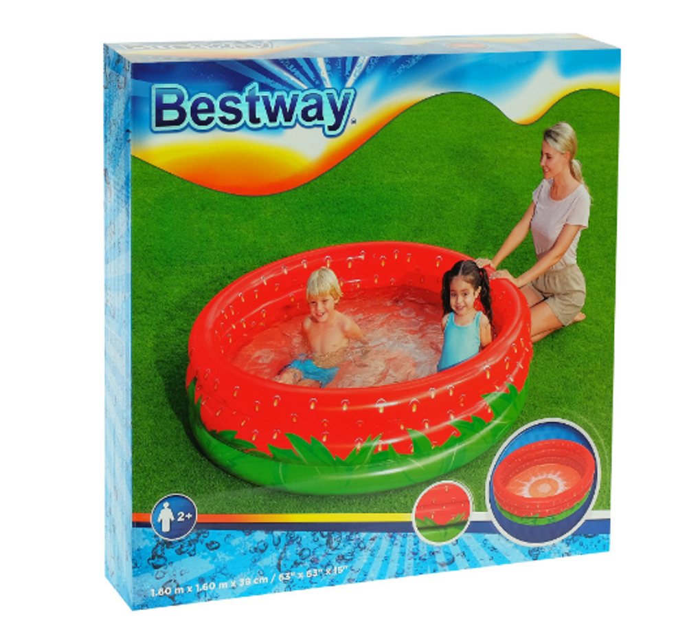 Бассейн надувной Bestway Sweet Strawberry, 168×168×38 см, 51145