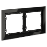 Рамка стеклянная VOLTUM S70 на 2 поста, (черный,стекло)