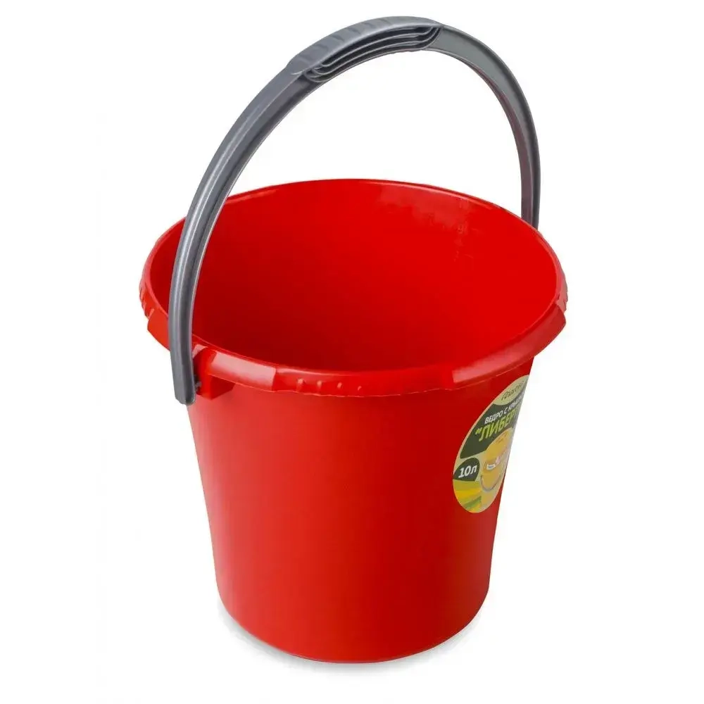 Ведро Либерти 10л красное С604КРА (комплект 14 шт)