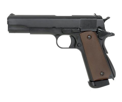 Страйкбольный пистолет Colt 1911, грин-газ, чёрный (KJW)