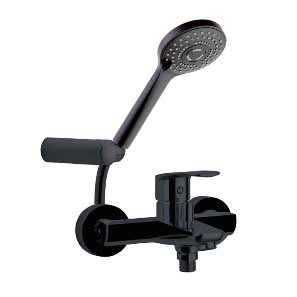 Смеситель для ванны с изливом и душевым комплектом NEW FLY 570502BTNM-70 черный