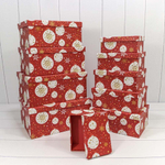 Коробка 34 х 26 х 15.3 см Набор 10 шт "Новый год" (Красный)