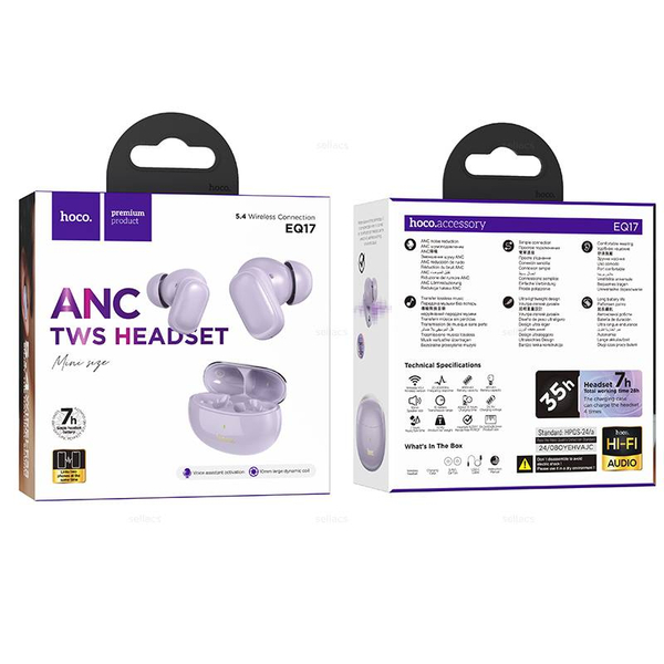 Беспроводные наушники Hoco ANC EQ17 (purple)