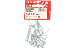 Саморезы с прессшайбой по листовому металлу до 0,9 мм Зубр PH2 4,2х41 мм 20шт 300196-42-041
