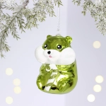 Ёлочная игрушка «Милый бурундук» 5.5*6*8.5 cм, Салатовый