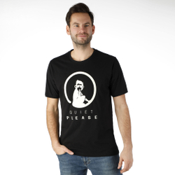 Мужское теннисное поло Quiet Please Glow In The Dark Logo T-Shirt Men - Black, White