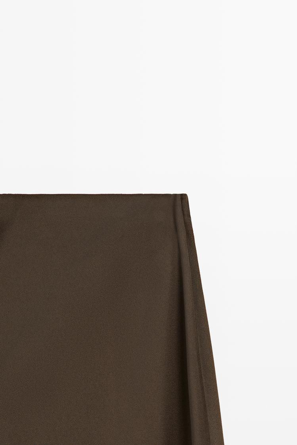 Massimo Dutti Струящаяся атласная юбка, коричневый