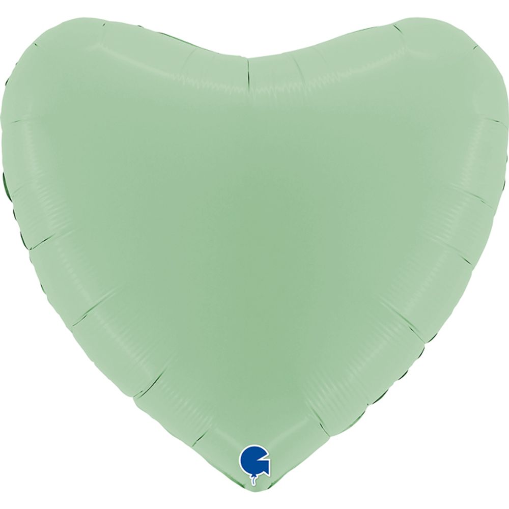 Шар (18"/46 см) Сердце, Макарунс, Нежная мята