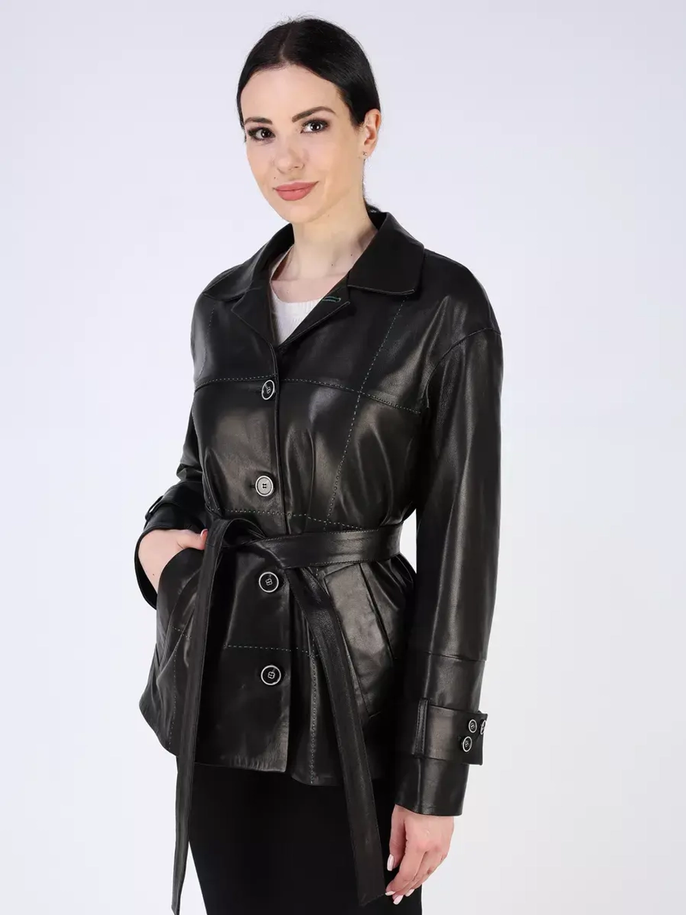 Кожаная куртка демисезонная рубашка