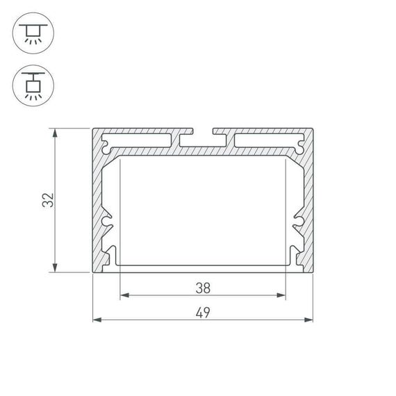 Профиль Arlight SL-LINE-4932-2000 ANOD 019308