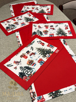 Ланчматы "Новый год" 45х35 см двусторонние, жесткие из ткани Duck