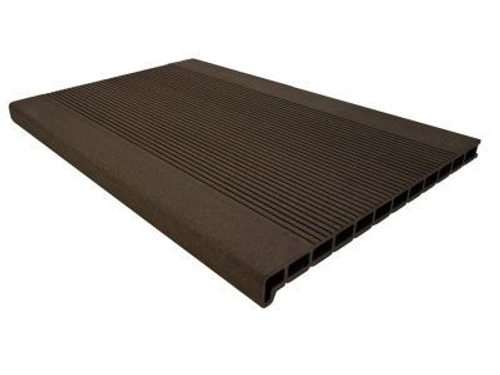 EcoDecking Ступень Техно пустотелая 22х345х3000/4000 (венге/шоколад, шлифованный вельвет)
